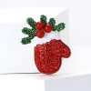 New European and American Christmas gloves, brooches, best-selling water diamonds, hand-dripping oil brooches, suits, overcoats, clothing accessories details Picture